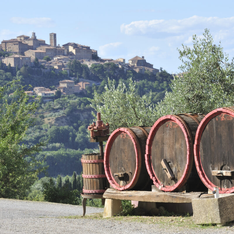 Montepulciano - er både en drue og et vindistrikt. Men bør ikke forveksles. I rødvin fra Montepulciano i Toscana er det Sangiovese.